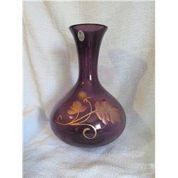 Fenton Vase Purple glass h. p.  Ltd edition #433/950 9 “ h