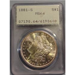 1881 S  Morgan dollar, PCGS MS64