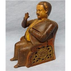 Tammany Bank vintage mechanical bank,  6” h x 5” w, working