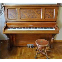 Kimball piano, upright, made 1909, sells with stool, excellent condition