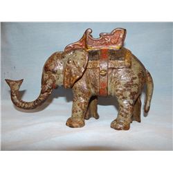 Elephant cast iron vintage mechanical bank, working