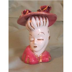 3 head vases, 6" h