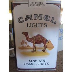 Camel hanging sign metal (small dent) & Chesterfield metal sign