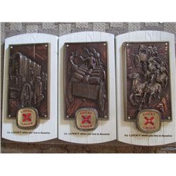 (3) Lucky Lager plastic signs