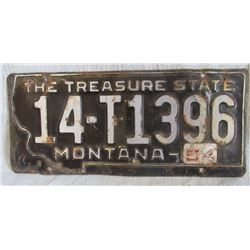 Custer County license plate, 1954