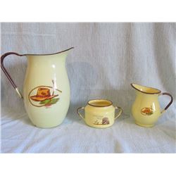 Monterey enameled dinner set w/accessory pieces