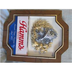 Falstaff Beer metal sign & (2) Hamms beer signs, plastic