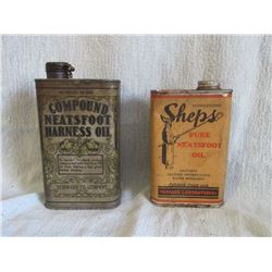 Neatsfoot Oil tin & Sheps Oil tin