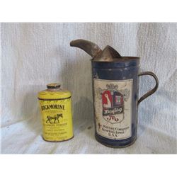 Bickmore powder & Maytag oil can