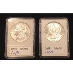 2 - 1889 Morgan dollars, both appear BU