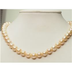 #6-STERLING SILVER FRESHWATER PEARL NECKLACE