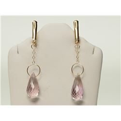 #8-10K GOLD QUARTZ EARRINGS