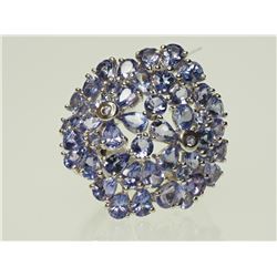#9-STERLING SILVER TANZANITE RING