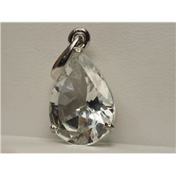 #11-STERLING SILVER WHITE QUARTZ PENDANT