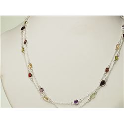 #12-STERLING SILVER GEMSTONE NECKLACE