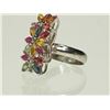 Image 1 : #18-ST. SILVER MULTI-COLOURED SAPP RING