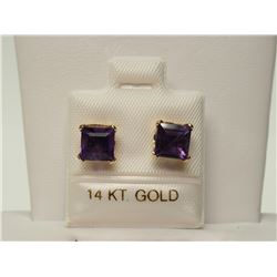 #20-14K GOLD AMETHYST EARRINGS