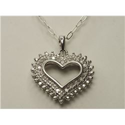 #22-STERLING SILVER DIAMOND NECKLACE