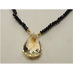 #25-14K GOLD QUARTZ & SPINEL NECKLACE