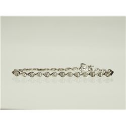 #27-STERLING SILVER DIAMOND BRACELET