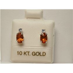 #28-10K GOLD MYSTIC TOPAZ & MOONST. EARRINGS