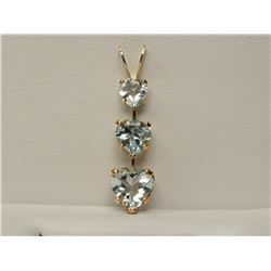 #30-10K GOLD AQUAMARINE PENDANT