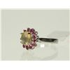 Image 3 : #33-STERLING SILVER OPAL & RUBY RING