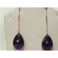 #36-14K GOLD AMETHYST EARRINGS