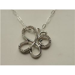 #39-STERLING SILVER DIAMOND NECKLACE