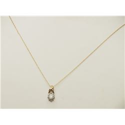 #46-10K GOLD OPAL & DIAMOND PENDANT NECKLACE