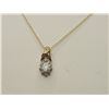 Image 2 : #46-10K GOLD OPAL & DIAMOND PENDANT NECKLACE
