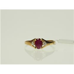 #47-10K GOLD RUBY & DIAMOND RING