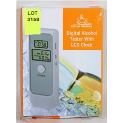 NEW DIGITAL ALCOHOL BREATH TESTER WITH LCD CLOCK