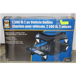NEW POWER FIST 2500LB 2PC VEHICLE DOLLIES