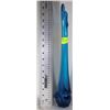 Image 1 : TALL BLUE ART GLASS SINGLE ROSE VASE