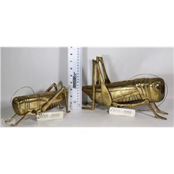 LOT OF TWO HAND MADE BRASS GRASS HOPPERS