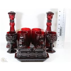 COLLECTION OF CRANBERRY GLASS