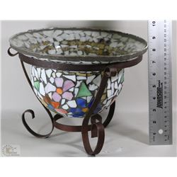 LARGE MOSAIC + WROUGHT IRON CENTER PIECE