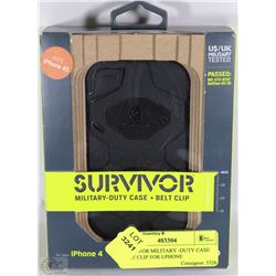 SURVIVOR MILITARY -DUTY CASE BELT CLIP FOR I-PHONE