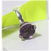 Image 1 : .925 STAMPED SILVER WITH AMETHYST STONE SIZE 10