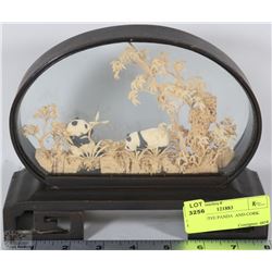 DECORATIVE PANDA  AND CORK DISPLAY