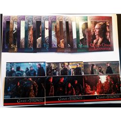 LOT OF 12 GAME OF THRONES CHARACTER CARDS