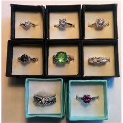 LOT OF 8 LADIES FASHION RINGS
