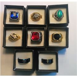LOT OF 8 MENS FASHION RINGS