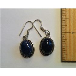 OVAL LAPIS LAZULI DROP EARRINGS