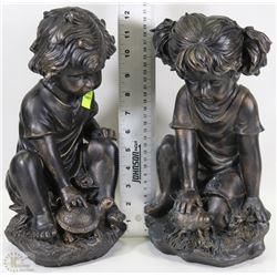 BOY + GIRL SCULPTURES 13" TALL 6" WIDE
