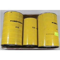 THREE VINTAGE HASTING 5 TRACTOR FILTERS