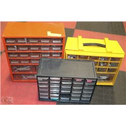 3 NUT AND BOLT CASES FULL OF ASSORTED ITEMS