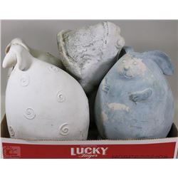 TWO FLATS OF GARDEN FIGURINES