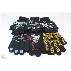 6PACK OF GLOW IN THE DARK HALLOWEEN GLOVES